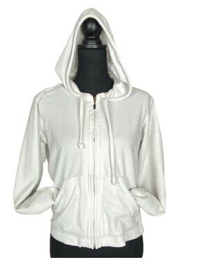 COLUMBIA Women Vertex Hoodie Fleece Jacket Full Zip Sz S White Outdoors 42-1